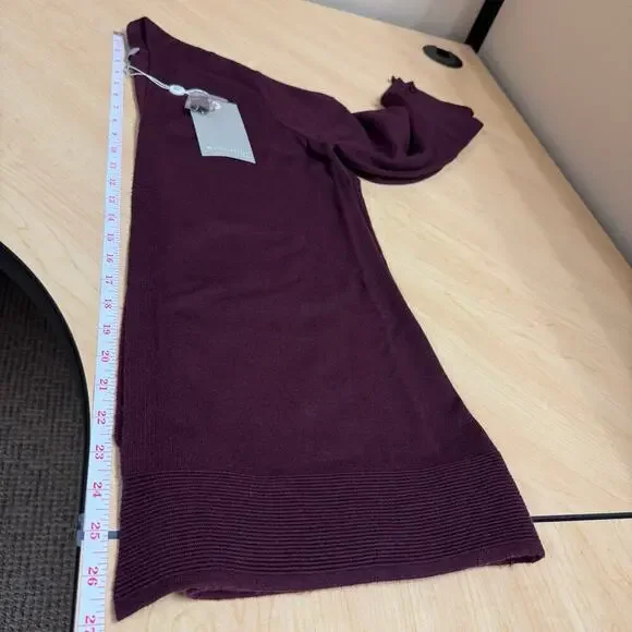 NWT Evolution by Cyrus Open Cardigan 3/4 Sleeve Buttoned Cuffs Burgundy Size S - Picture 9 of 11